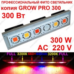 Powerful 300W luminaire for grow boxes and greenhouses copy GROW PRO 300.